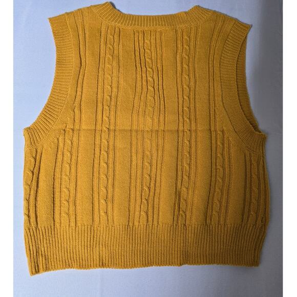 Common Stitch Yellow Pulloever Vest Knit Women's Size XL - Picture 3 of 6